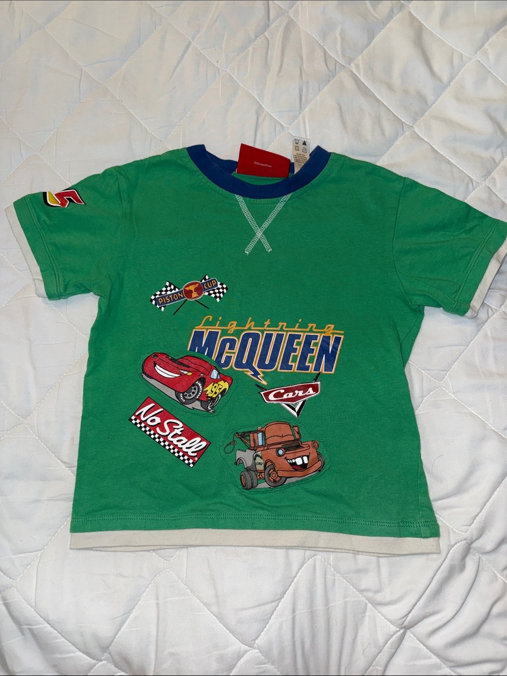 6T Disney Lightning McQueen Green Kids T-Shirt double lined
